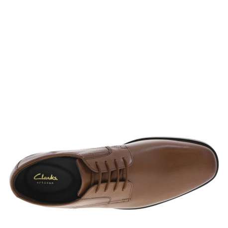 Derbies Howard Walk en cuir cognac à talon plat avec des lacets ronds - Image 4