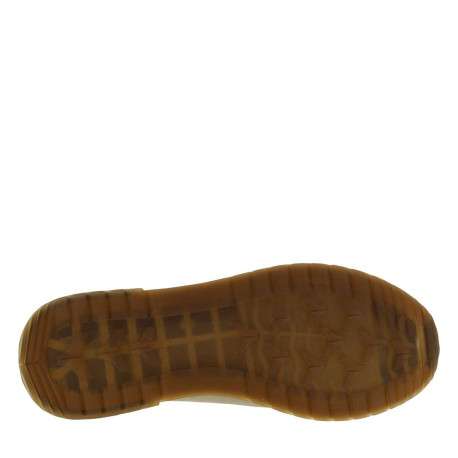 Baskets running en cuir kaki à talon plat avec des lacets écrus - Image 5