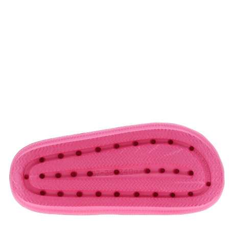Mules fuchsia à semelle plate avec un logo à l'intérieur et une matière texturée - Image 5
