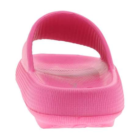 Mules fuchsia à semelle plate avec un logo à l'intérieur et une matière texturée - Image 6