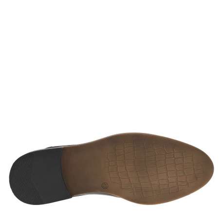 Derbies en cuir noires et marine avec des lacets ronds et un talon plat - Image 5