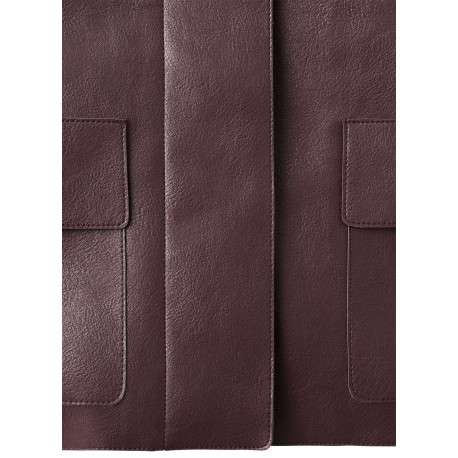 Veste bordeaux unie avec des manches longues et une coupe droite - Image 5