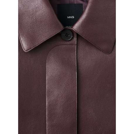 Veste bordeaux unie avec des manches longues et une coupe droite - Image 6