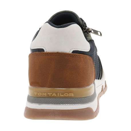 Baskets running kaki à semelle plate avec des lacets et un zip latéral - Image 6