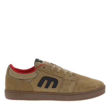 Baskets skate en cuir camel à talon plat avec logos noirs et semelle marron - Image 2