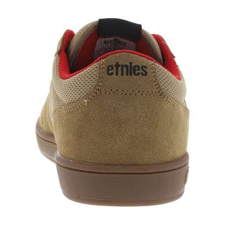 Baskets skate en cuir camel à talon plat avec logos noirs et semelle marron - Image 6