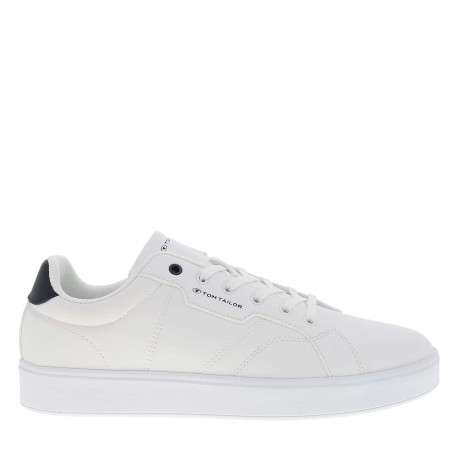 Tennis blanches à talon plat avec un logo embossé sur la languette - Image 2