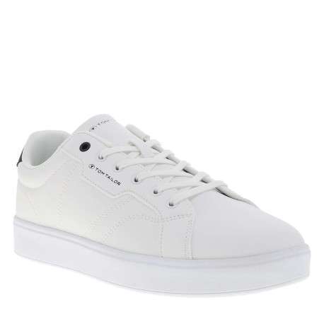 Tennis blanches à talon plat avec un logo embossé sur la languette - Image 3