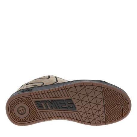 Baskets kaki en cuir à talon plat avec des lacets et un logo noir - Image 5