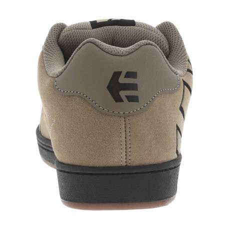 Baskets kaki en cuir à talon plat avec des lacets et un logo noir - Image 6