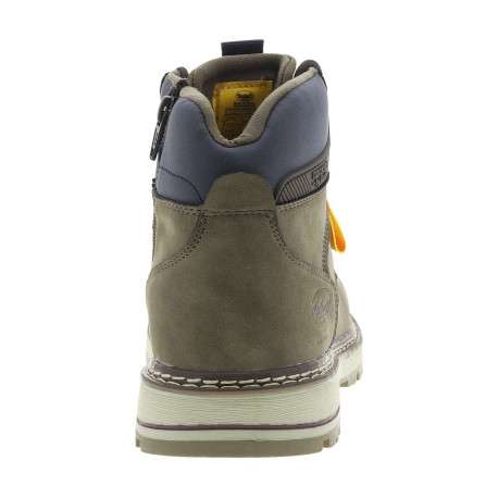 Bottines kaki à talon décroché bas avec un zip et des lacets ronds - Image 6