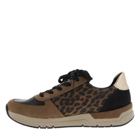 Baskets running léopard à talon plat avec des lacets et un zip latéral - Image 3