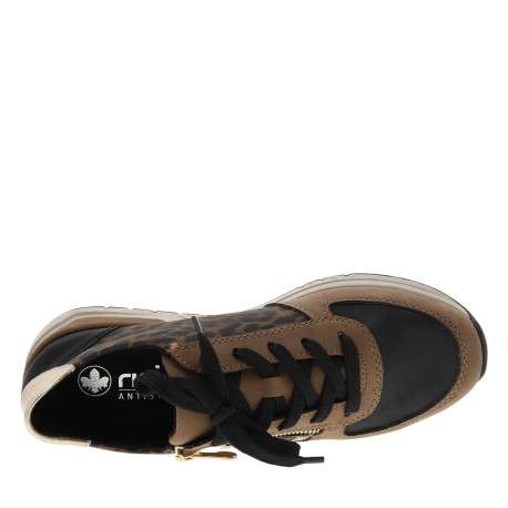 Baskets running léopard à talon plat avec des lacets et un zip latéral - Image 5