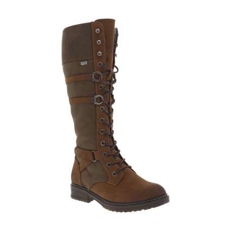 Bottes brandy à talon décroché bas avec un zip et des lacets ronds - Image 3