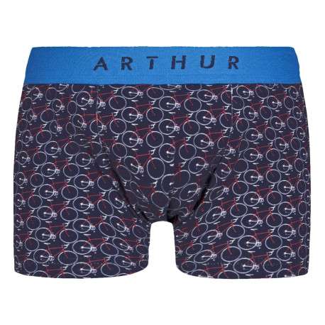 Boxer marine fantaisie en coton moulant