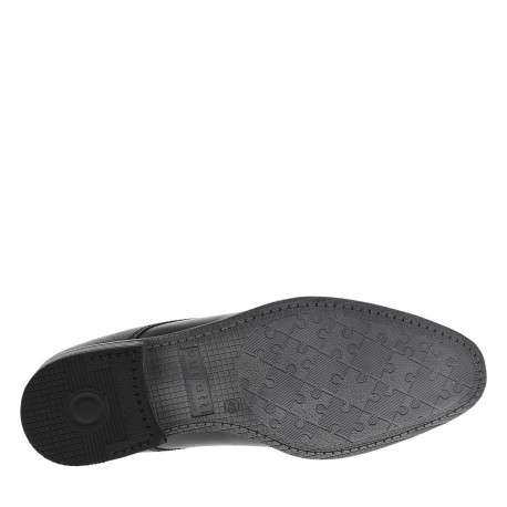 Derbies noires en cuir avec un talon décroché bas et des lacets - Image 5