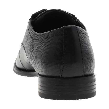 Derbies noires en cuir avec un talon décroché bas et des lacets - Image 6