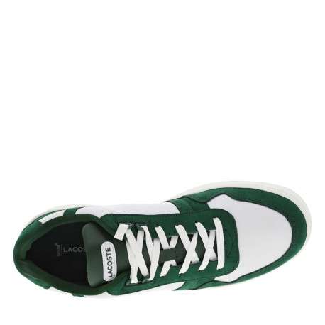 Baskets basses tennis T-Clip Leather en cuir blanches vertes à lacets plats - Image 4