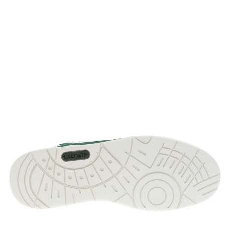 Baskets basses tennis T-Clip Leather en cuir blanches vertes à lacets plats - Image 5