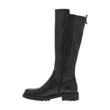 Bottes en cuir noires pourvues d'une fermeture zippée sur le côté
