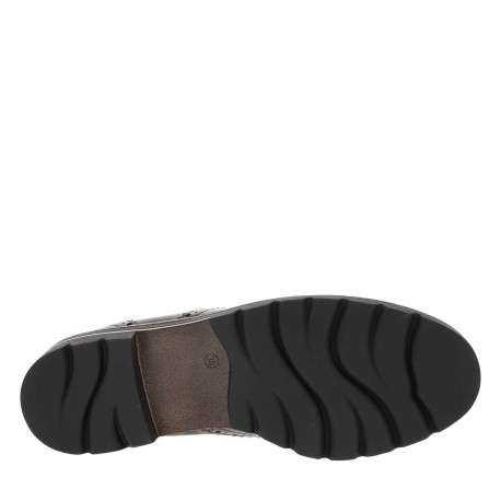 Derbies léopard avec empiècements marron vernis et semelle à talon décroché bas - Image 5