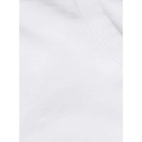 T-shirt en coton biologique blanc uni à coupe droite et col rond en bord-côte - Image 4