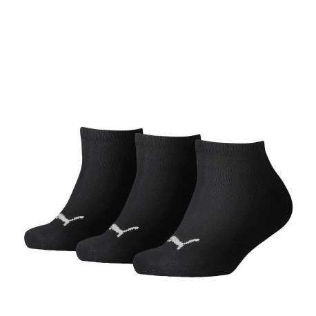 Lot de 3 paires de chaussettes mi-hautes noires unies avec logo brodé en blanc