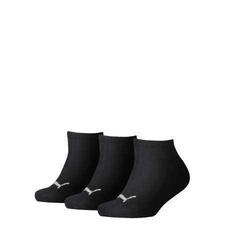 Lot de 3 paires de chaussettes mi-hautes noires unies avec logo brodé en blanc - Image 2