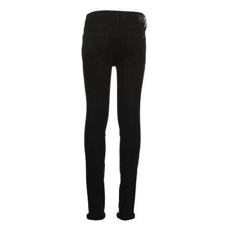 Jean en coton noir uni à coupe skinny et fermeture zippée boutonnée - Image 2