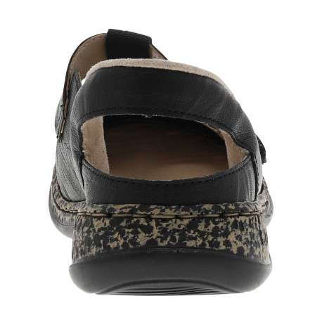 Ballerines emboitant en cuir noires à talon plat avec une bande auto-agrippante - Image 6