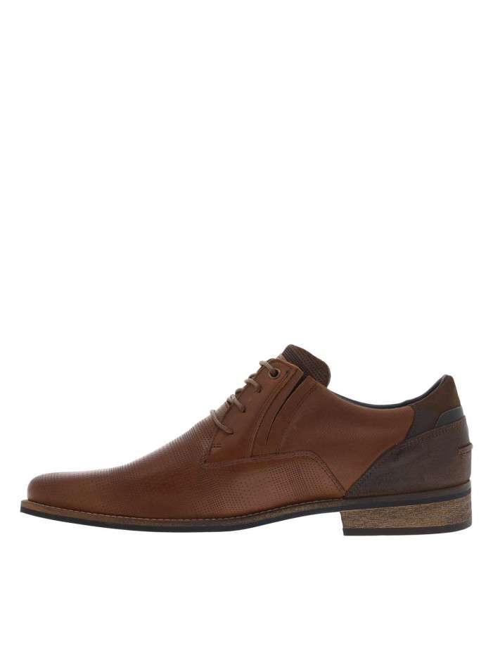 Derbies en cuir cognac à...