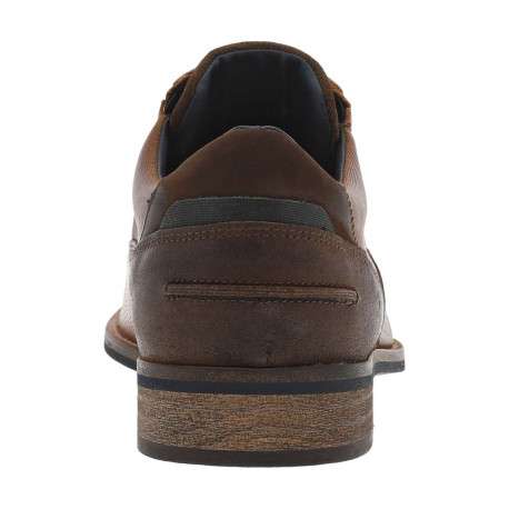 Derbies en cuir cognac à talon plat avec lacets ronds et fentes sur les côtés - Image 6