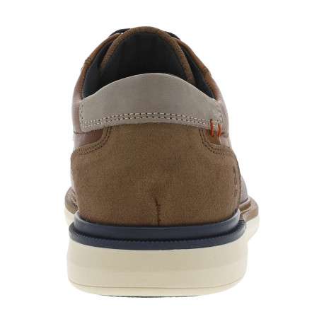 Baskets basses style derbies en cuir cognac avec lacets ronds marine - Image 6