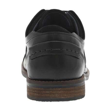 Derbies en cuir noires à bout droit avec un talon décroché bas - Image 6