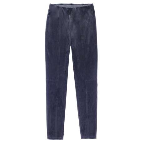 Pantalon regular effet velours noir
