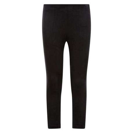 Pantalon Pjeg noir uni effet daim coupe skinny