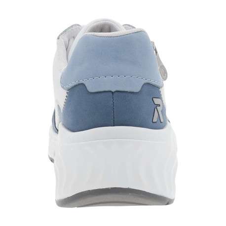 Baskets running bleues à talon compensé bas avec des lacets et un zip latéral - Image 6