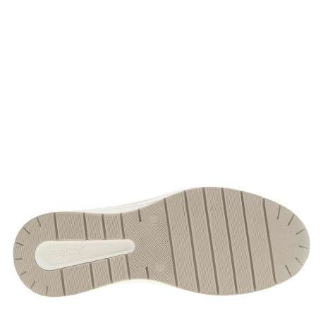 Sneakers en cuir blanches et dorées à talon compensé avec des lacets - Image 5