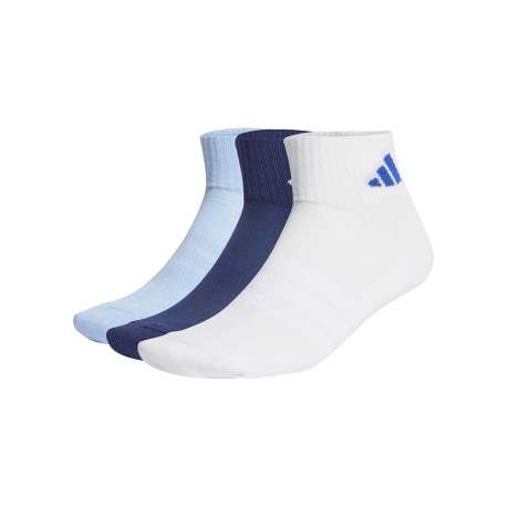 Lot de 3 paires de chaussettes basses bleues pourvues du logo de la marque