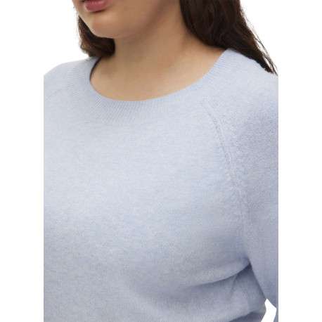 Pull bleu uni avec une coupe droite et des manches longues - Image 4