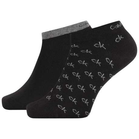 Lot de 2 paires de chaussettes basses noires avec imprimé de la marque