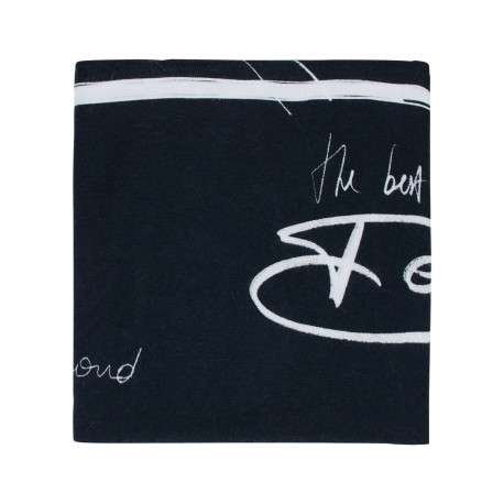 Foulard noir avec des imprimés blancs et un revêtement en maille tressée - Image 4