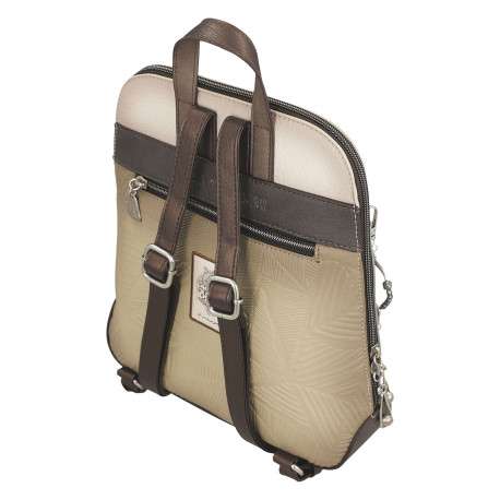 Sac à dos écru imprimé avec une fermeture zippée et un imprimé de la marque - Image 5