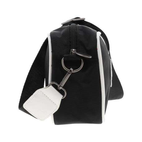 Sac noir uni avec une bandoulière ajustable et un compartiment - Image 2