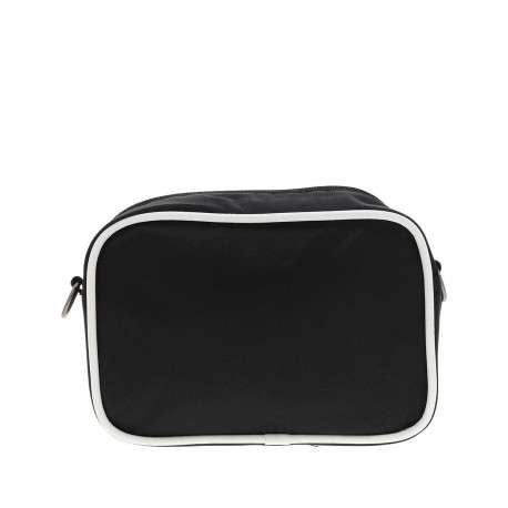 Sac noir uni avec une bandoulière ajustable et un compartiment - Image 3