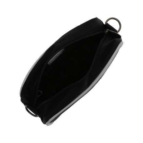 Sac noir uni avec une bandoulière ajustable et un compartiment - Image 4