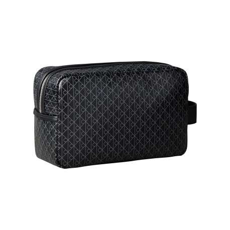 Trousse noire à motifs monogrammes de la marque et poche zippée - Image 2