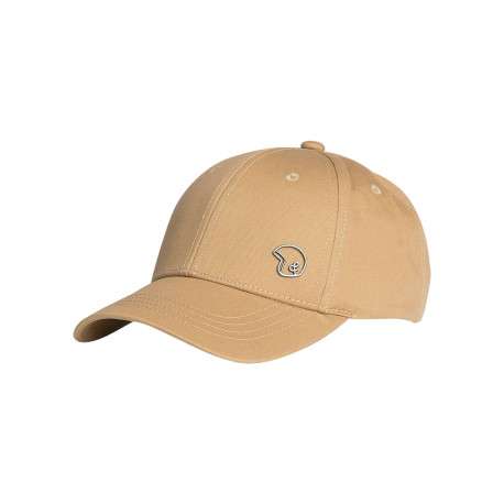 Casquette en coton beige unie avec une boucle métallique ajustable