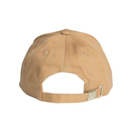 Casquette en coton beige unie avec une boucle métallique ajustable - Image 4