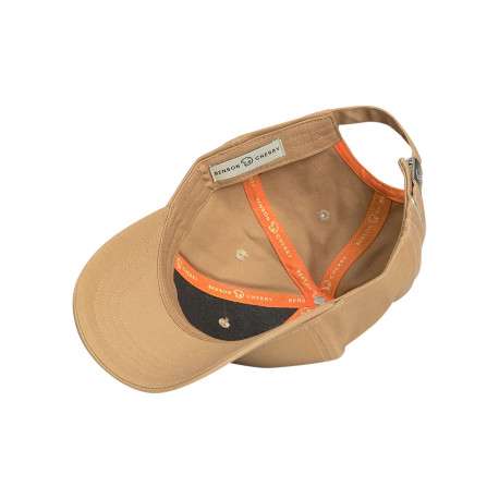 Casquette en coton beige unie avec une boucle métallique ajustable - Image 5